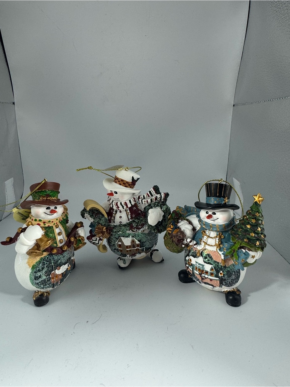 Bradford Exchange Snowmen Ornaments (set of 3)